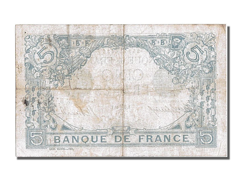 Banconote, Francia, 5 Francs, 5 F 1912-1917 ''Bleu'', 1915, 1916-02-03, BB+