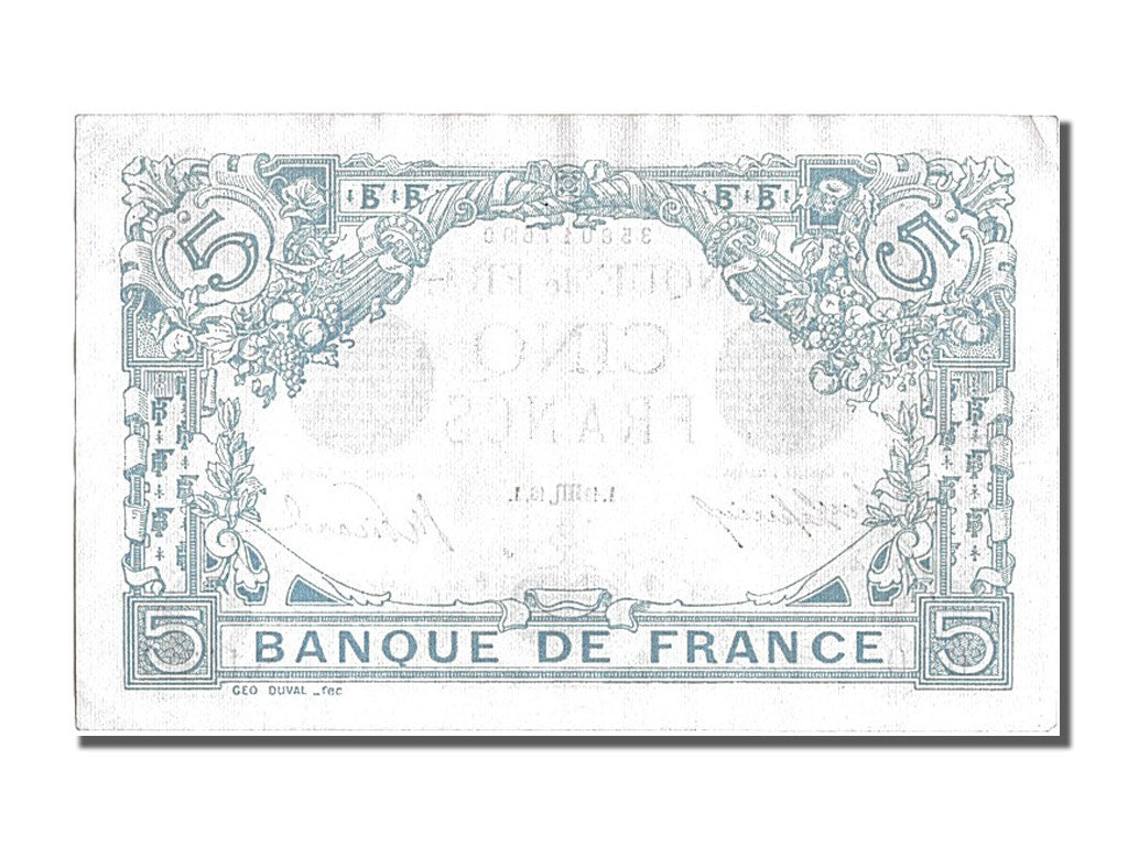 Biljet, Frankrijk, 5 Francs, 5 F 1912-1917 ''Bleu'', 1916, 1916-10-10, SUP+