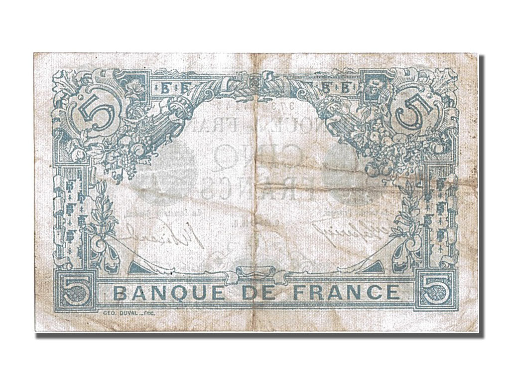 Banconote, Francia, 5 Francs, 5 F 1912-1917 ''Bleu'', 1916, 1916-11-15, BB