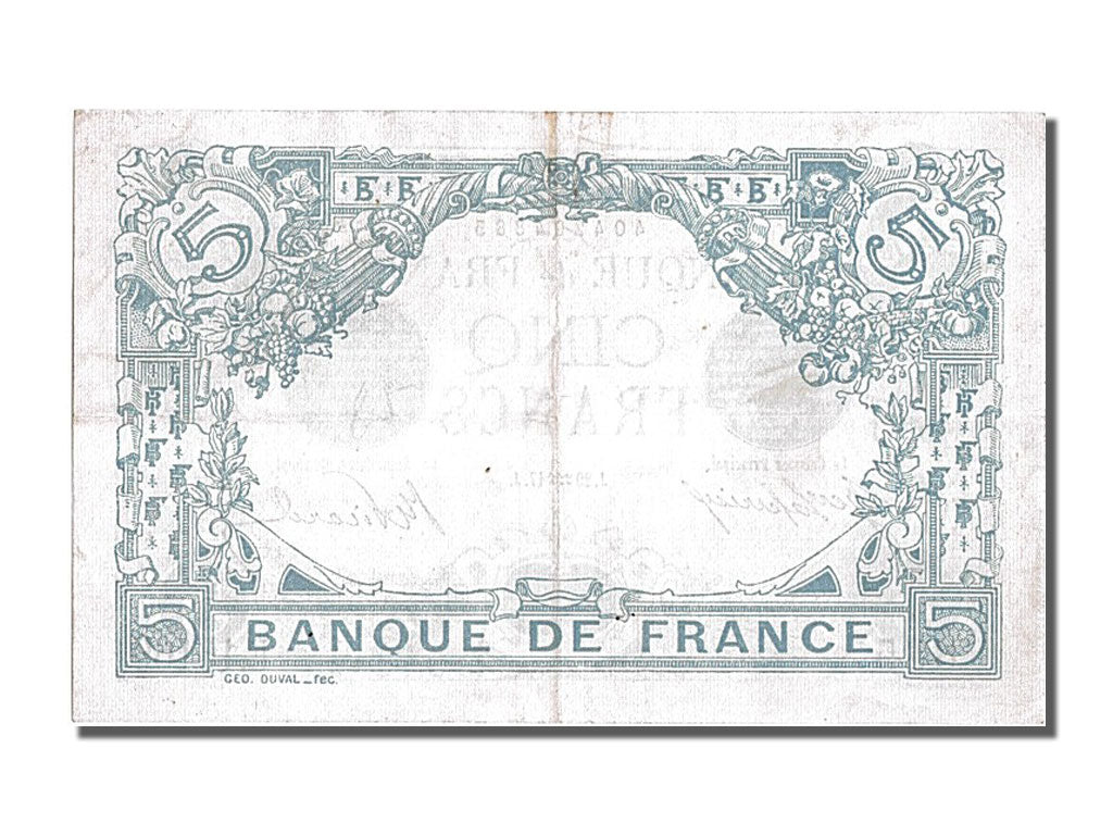 Banconote, Francia, 5 Francs, 5 F 1912-1917 ''Bleu'', 1917, 1917-01-20, SPL