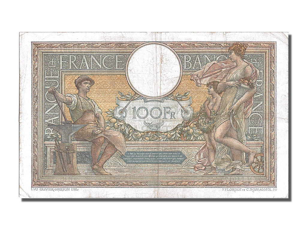 Banknote, France, 100 Francs, 100 F 1908-1939 ''Luc Olivier Merson'', 1926