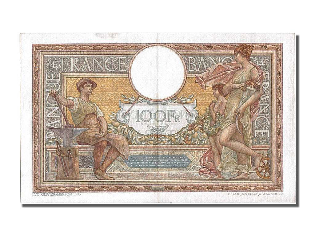 Banknote, France, 100 Francs, 100 F 1908-1939 ''Luc Olivier Merson'', 1929