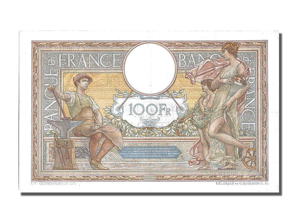 Banknote, France, 100 Francs, 100 F 1908-1939 ''Luc Olivier Merson'', 1931