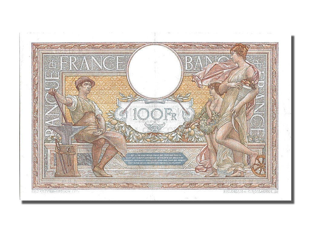 Banknote, France, 100 Francs, 100 F 1908-1939 ''Luc Olivier Merson'', 1931