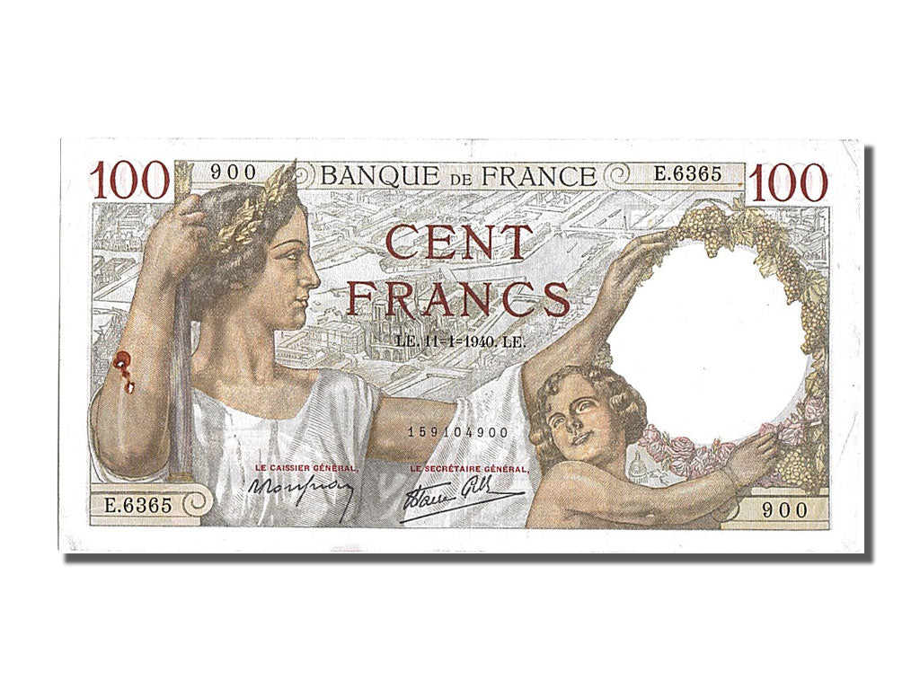 Billete, Francia, 100 Francs, 100 F 1939-1942 ''Sully'', 1940, 1940-01-11, MBC+
