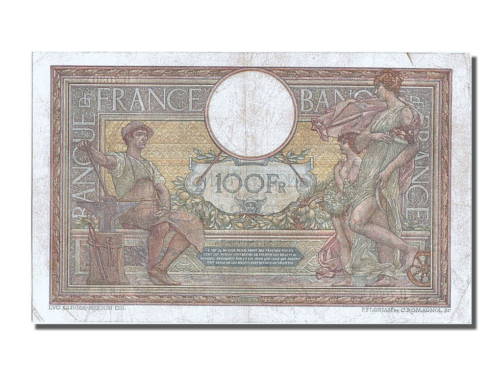 Banknote, France, 100 Francs, 100 F 1908-1939 ''Luc Olivier Merson'', 1979