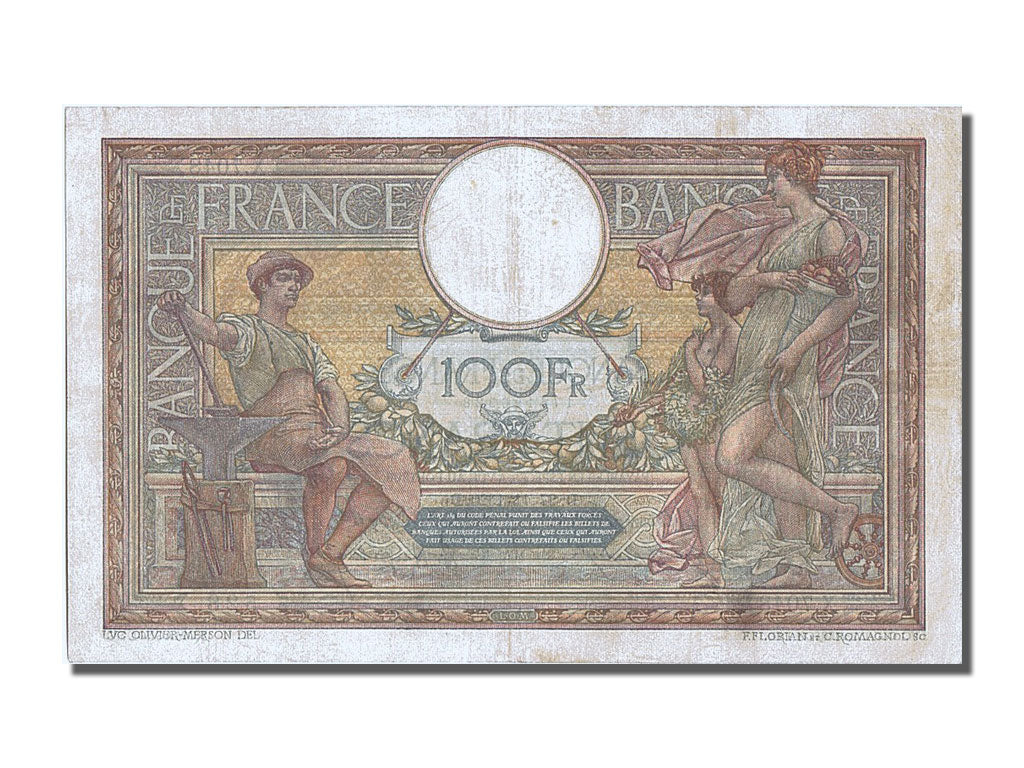 Banknote, France, 100 Francs, 100 F 1908-1939 ''Luc Olivier Merson'', 1920