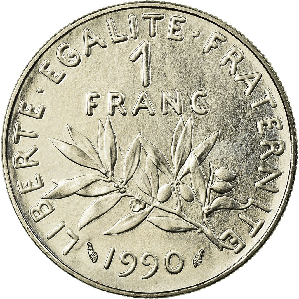Coin, France, Semeuse, Franc, 1990, MS(65-70), Nickel, Gadoury:474