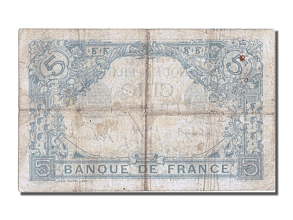Banconote, Francia, 5 Francs, 5 F 1912-1917 ''Bleu'', 1912, 1912-07-20, MB+