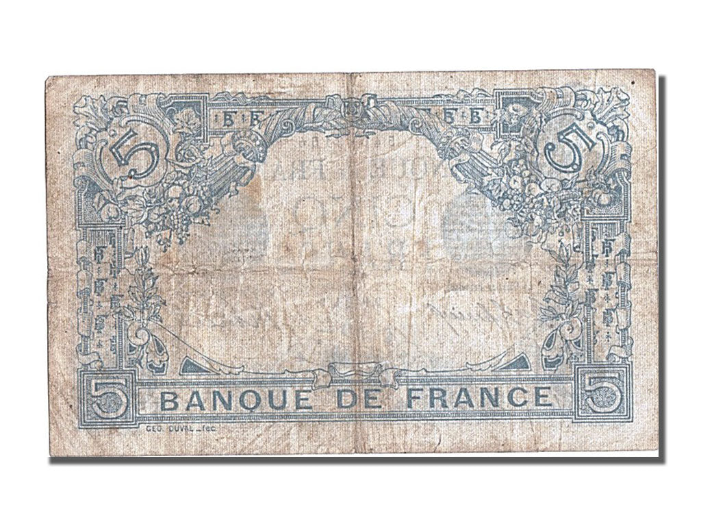 Banconote, Francia, 5 Francs, 5 F 1912-1917 ''Bleu'', 1913, 1913-05-16, MB+