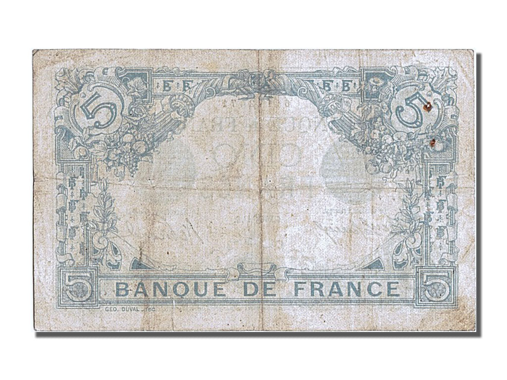 Banknote, France, 5 Francs, 5 F 1912-1917 ''Bleu'', 1913, 1913-06-20, EF(40-45)