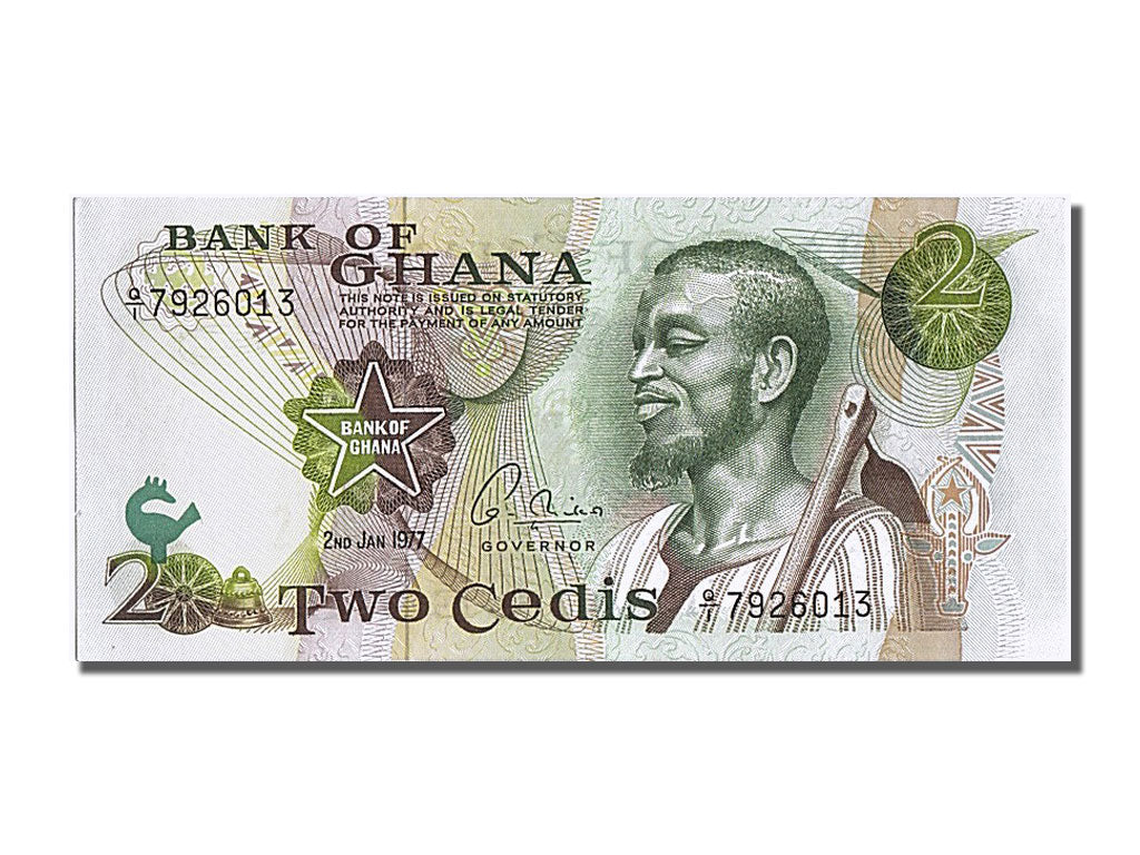 Banknot, Ghana, 2 Cedis, 1977, 1977-01-02, UNC(65-70)
