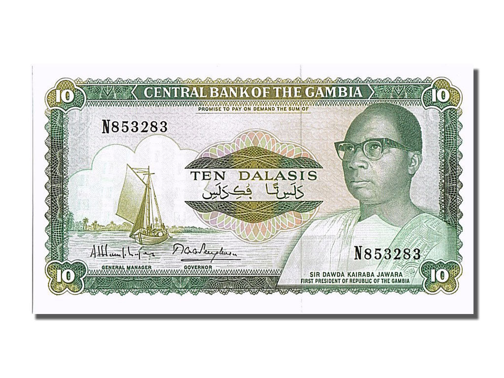 Billete, 10 Dalasis, Gambia, UNC