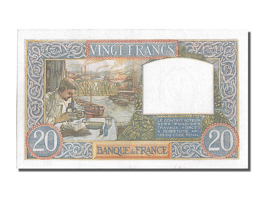 Banknote, France, 20 Francs, 20 F 1939-1942 ''Science et Travail'', 1941