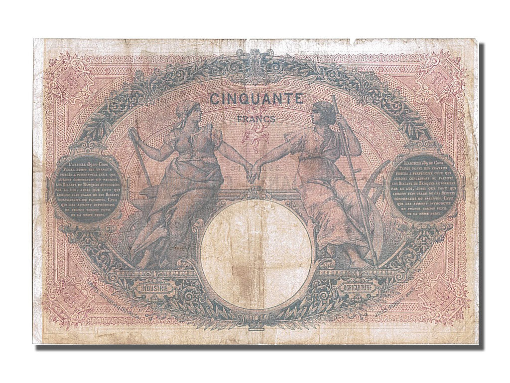 Banconote, Francia, 50 Francs, 50 F 1889-1927 ''Bleu et Rose'', 1899