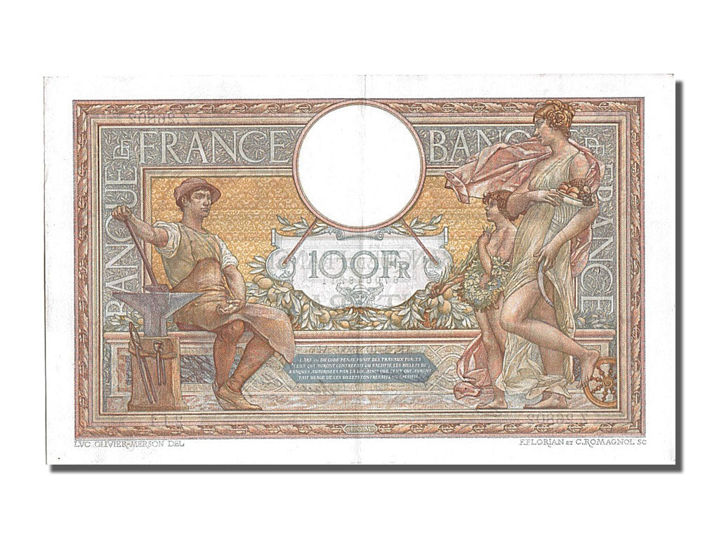 Billet, France, 100 Francs, 100 F 1908-1939 ''Luc Olivier Merson'', 1930