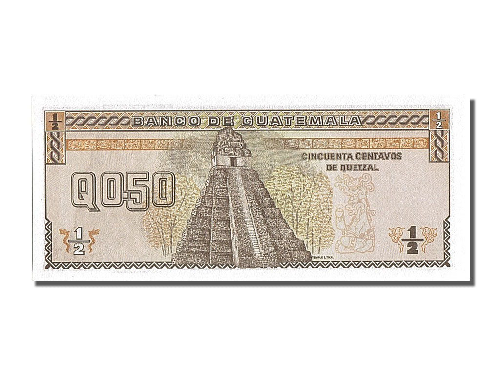Banknote, Guatemala, 1/2 Quetzal, 1989, 1989-01-04, UNC(65-70)