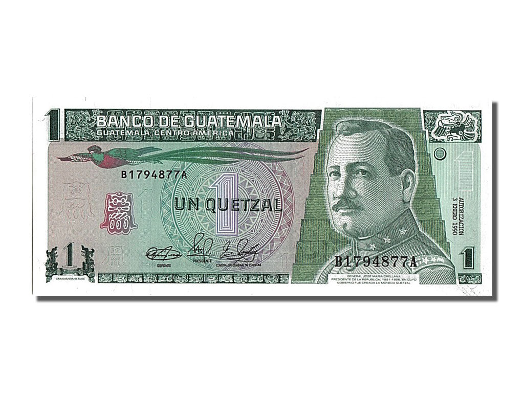 Billete, 1 Quetzal, 1990, Guatemala, 1990-01-03, UNC