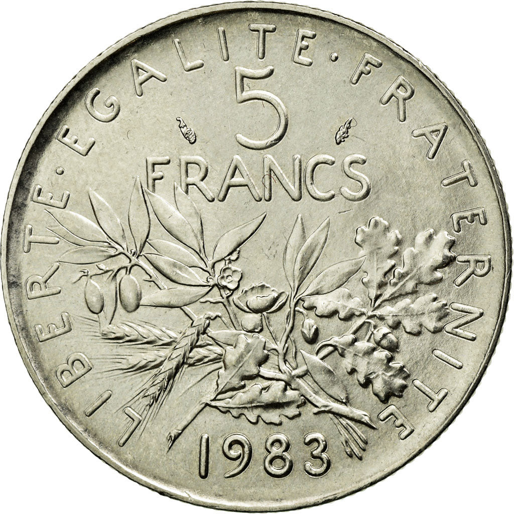 Coin, France, Semeuse, 5 Francs, 1983, MS(65-70), Nickel Clad Copper-Nickel