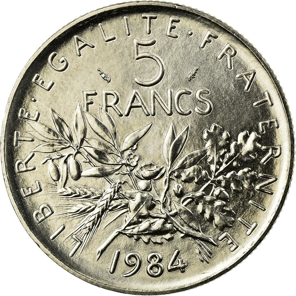 Coin, France, Semeuse, 5 Francs, 1984, MS(65-70), Nickel Clad Copper-Nickel
