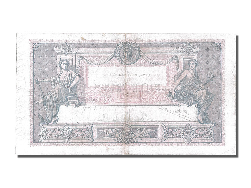 Geldschein, Frankreich, 1000 Francs, 1 000 F 1889-1926 ''Bleu et Rose'', 1926