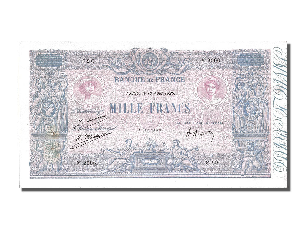 Billet, France, 1000 Francs, 1 000 F 1889-1926 ''Bleu et Rose'', 1925