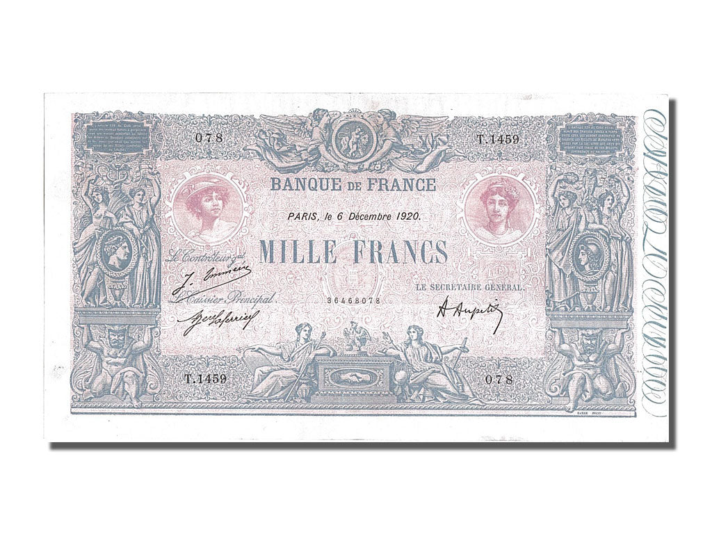 Billet, France, 1000 Francs, 1 000 F 1889-1926 ''Bleu et Rose'', 1920
