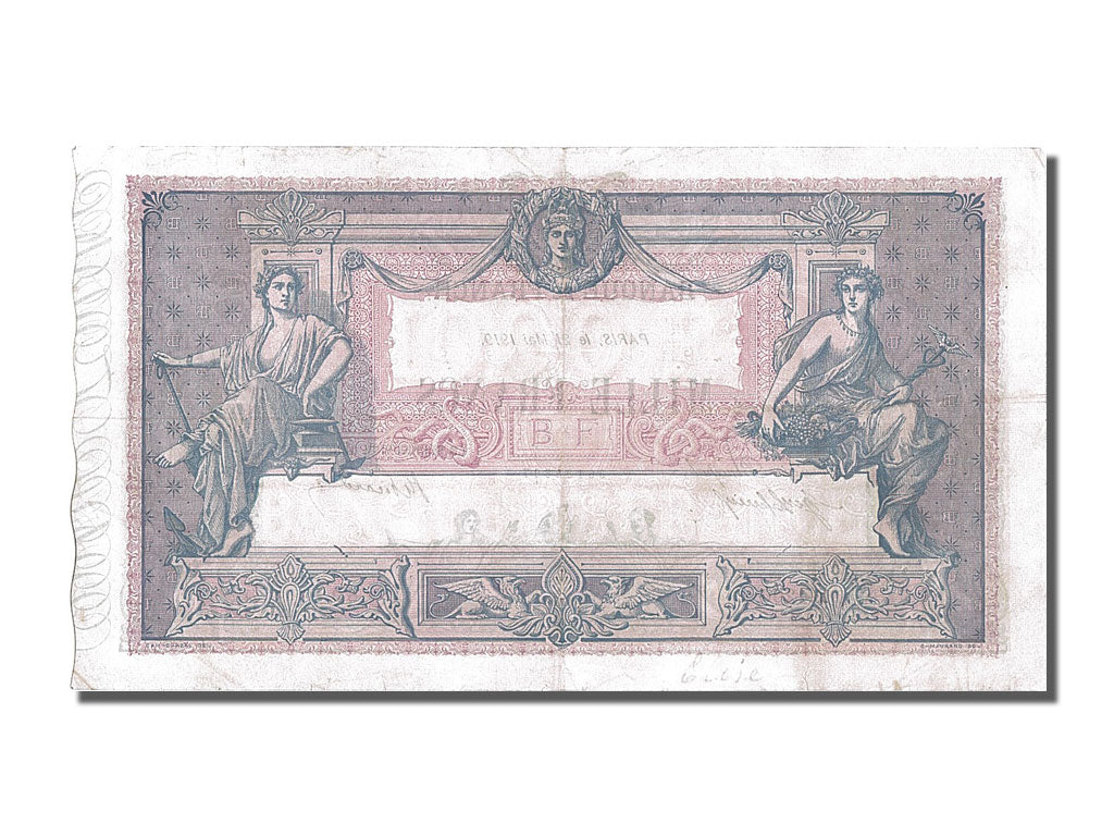 Geldschein, Frankreich, 1000 Francs, 1 000 F 1889-1926 ''Bleu et Rose'', 1919