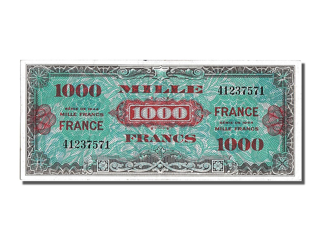 Banknote, France, 1000 Francs, 1945 Verso France, 1945, 1945-06-04, AU(55-58)