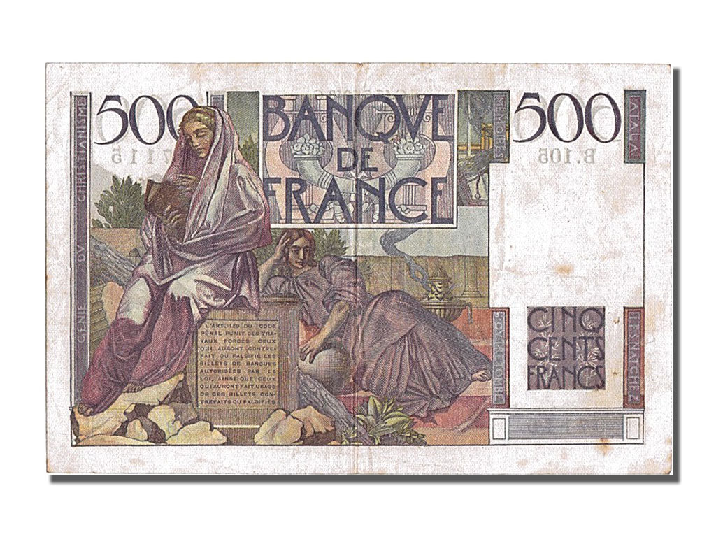 Biljet, Frankrijk, 500 Francs, 500 F 1945-1953 ''Chateaubriand'', 1948