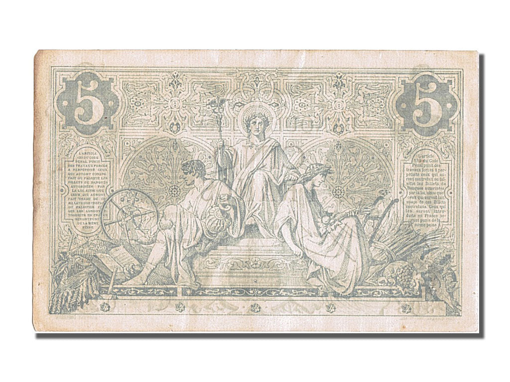 Biljet, Frankrijk, 5 Francs, 5 F 1871-1874 ''Noir'', 1873, 1873-07-31, SUP+