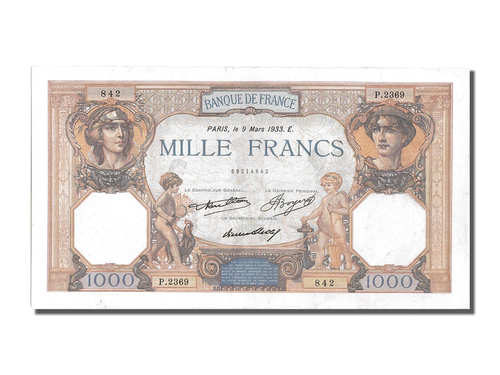 Billet, France, 1000 Francs, 1 000 F 1927-1940 ''Cérès et Mercure'', 1933