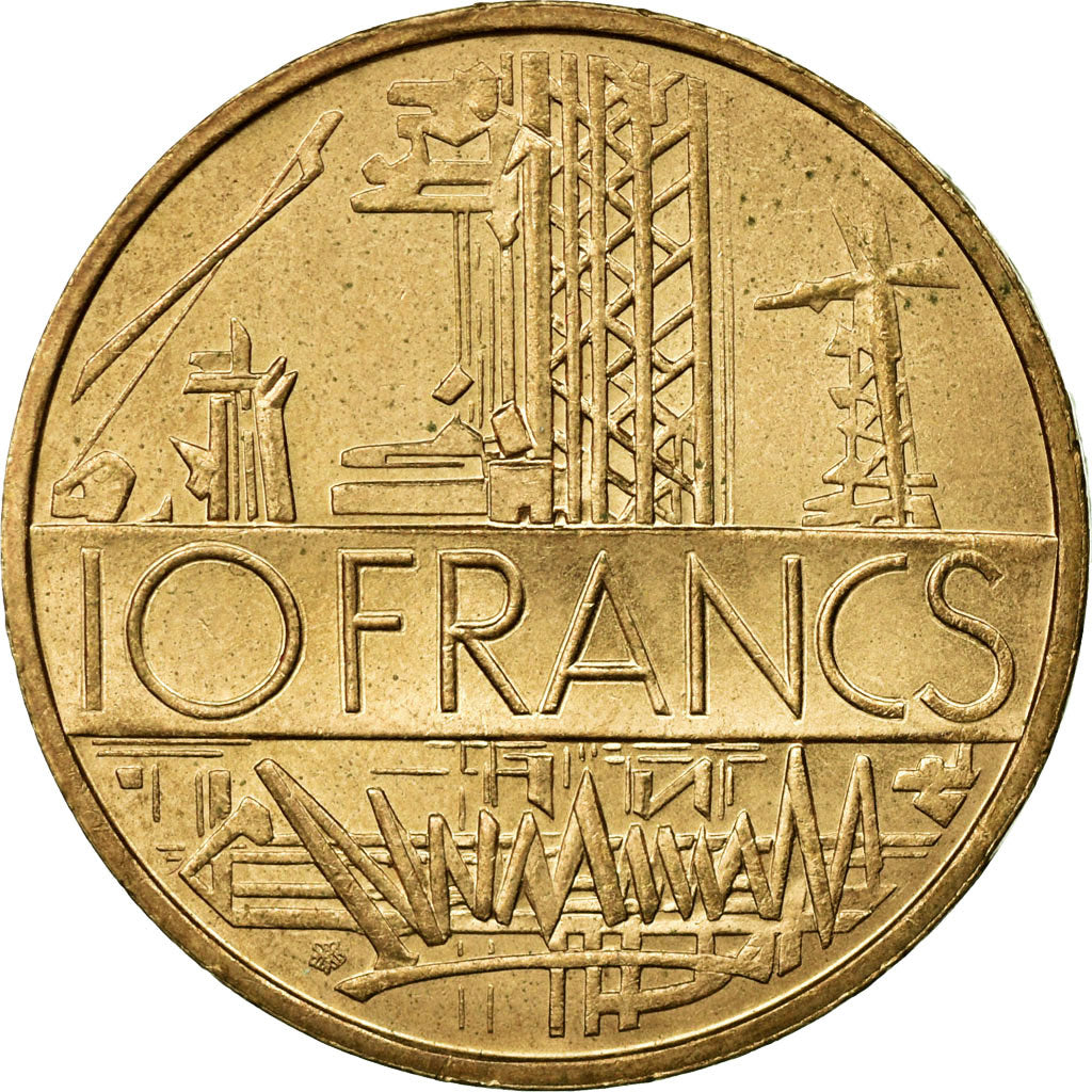 Moneta, Francja, Mathieu, 10 Francs, 1976, MS(65-70), Mosiądz niklowy