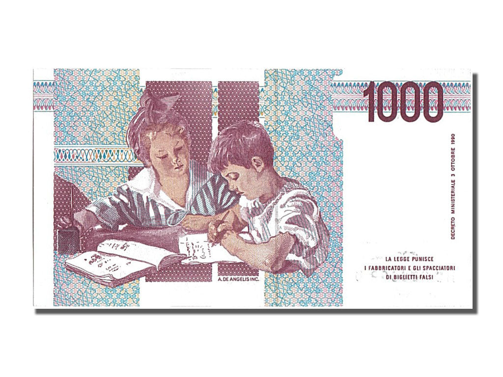 Banconote, Italia, 1000 Lire, 1990, 1990-10-03, FDS