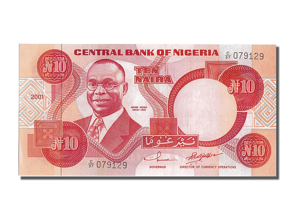 Billet, Nigéria, 10 Naira, 2001, NEUF