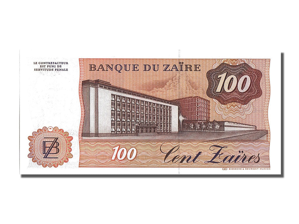 Banknote, Zaire, 100 Zaïres, 1985, 1985-06-30, UNC(65-70)