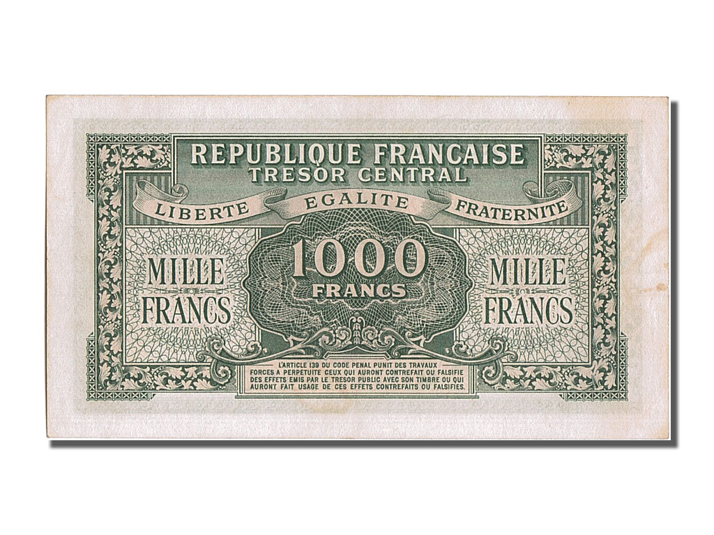 Banknote, France, 1000 Francs, 1943-1945 Marianne, 1945, UNC(63), Fayette:V 13