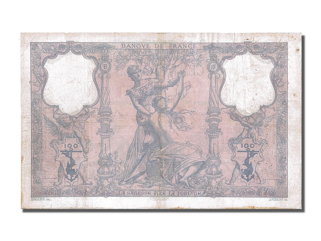 Banconote, Francia, 100 Francs, 100 F 1888-1909 ''Bleu et Rose'', 1896