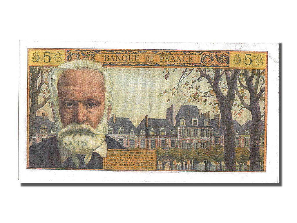 Banknote, France, 5 Nouveaux Francs, 1955-1959 Overprinted with ''Nouveaux