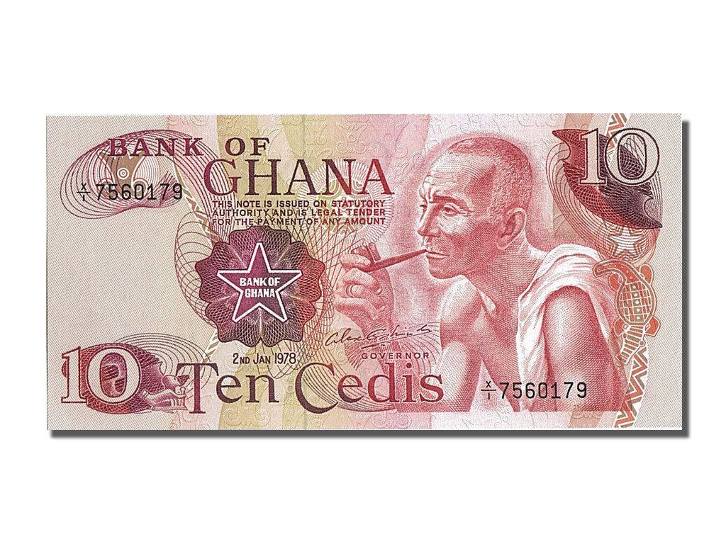 Banknot, Ghana, 10 Cedis, 1978, 1978-01-02, UNC(65-70)
