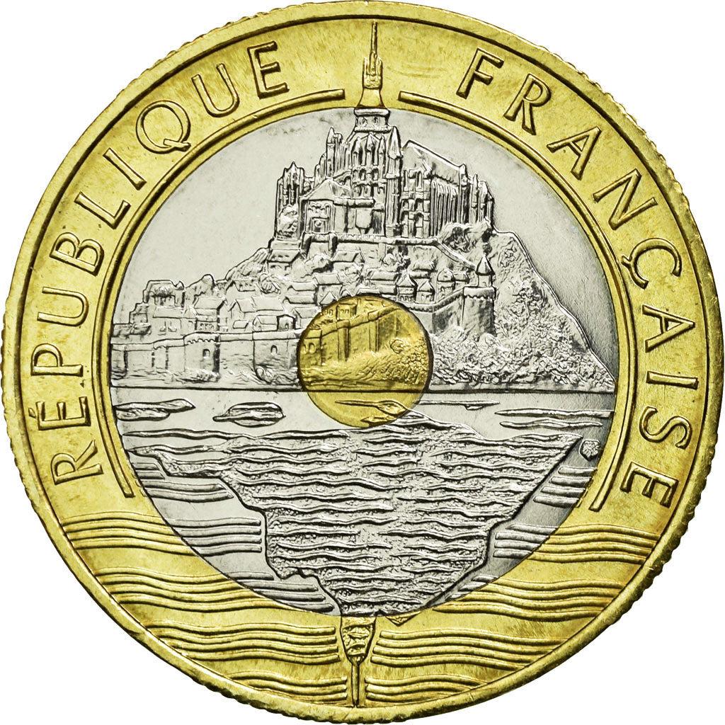 Moneda, Francia, Mont Saint Michel, 20 Francs, 1999, FDC, Trimetálico