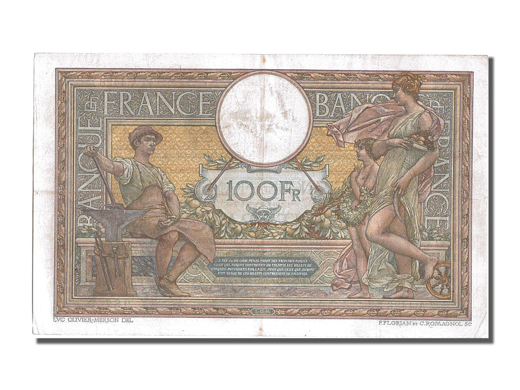 Billet, France, 100 Francs, 100 F 1908-1939 ''Luc Olivier Merson'', 1918