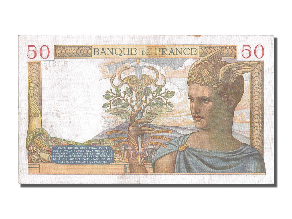 Banknote, France, 50 Francs, 50 F 1934-1940 ''Cérès'', 1940, 1940-04-04