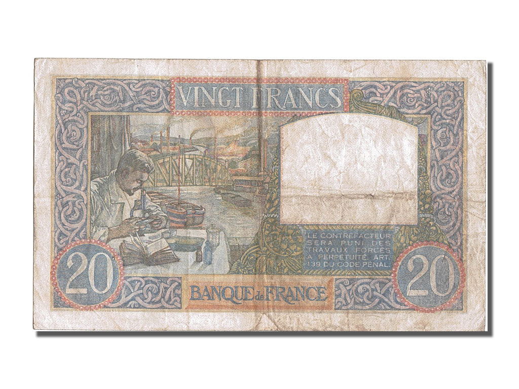 Banconote, Francia, 20 Francs, 20 F 1939-1942 ''Science et Travail'', 1939