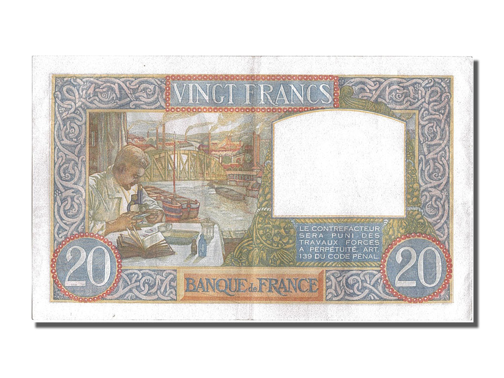 Banconote, Francia, 20 Francs, 20 F 1939-1942 ''Science et Travail'', 1941