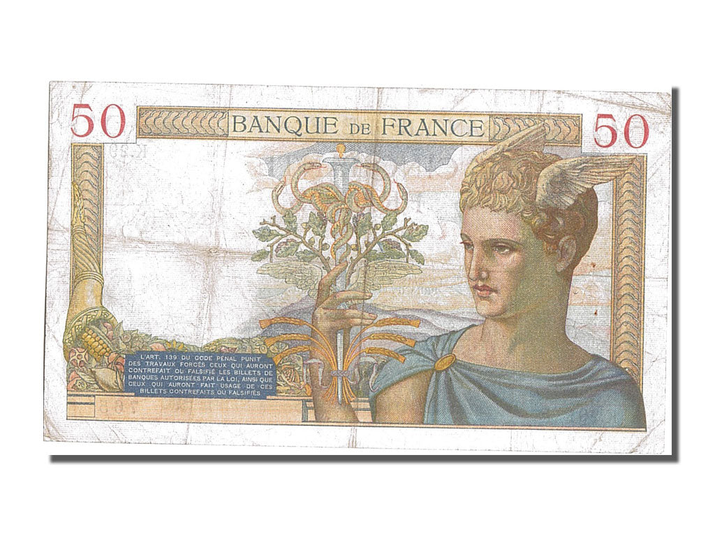 Banknot, Francja, 50 Francs, Cérès, 1935, 1935-01-17, VF(30-35), Fayette:17.3
