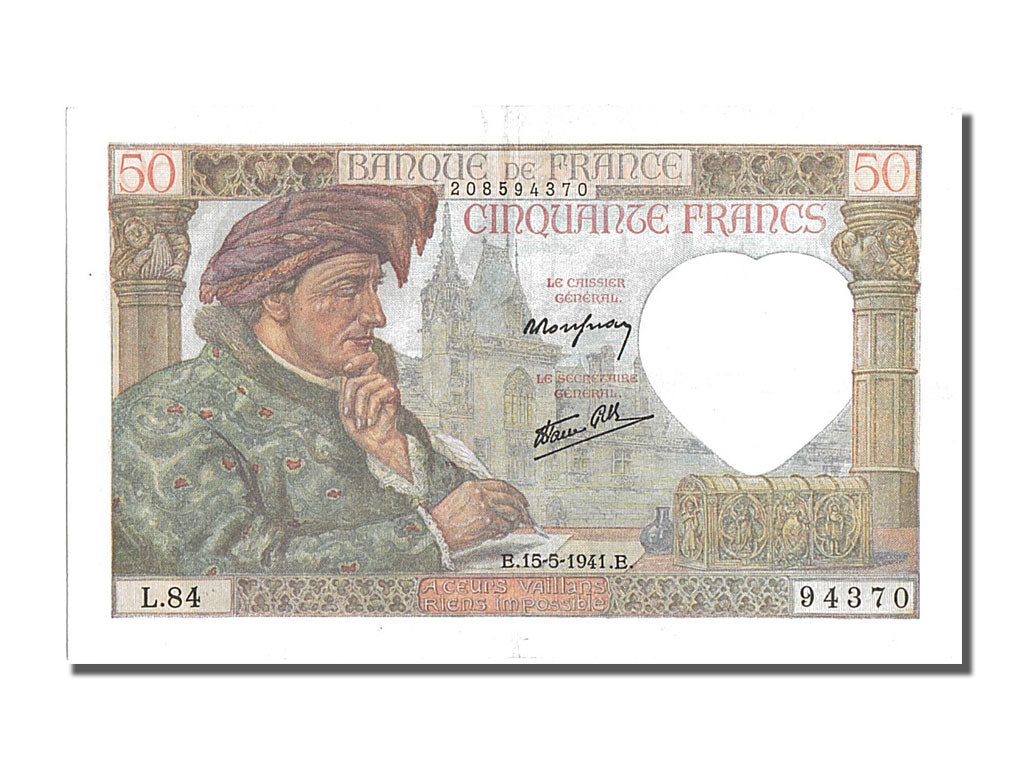 Billet, France, 50 Francs, 50 F 1940-1942 ''Jacques Coeur'', 1941, 1941-05-15