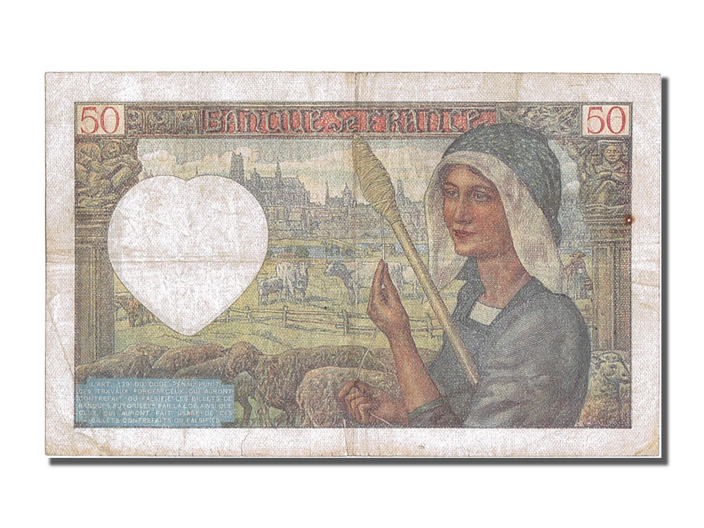 Banknote, France, 50 Francs, 50 F 1940-1942 ''Jacques Coeur'', 1941, 1941-05-08