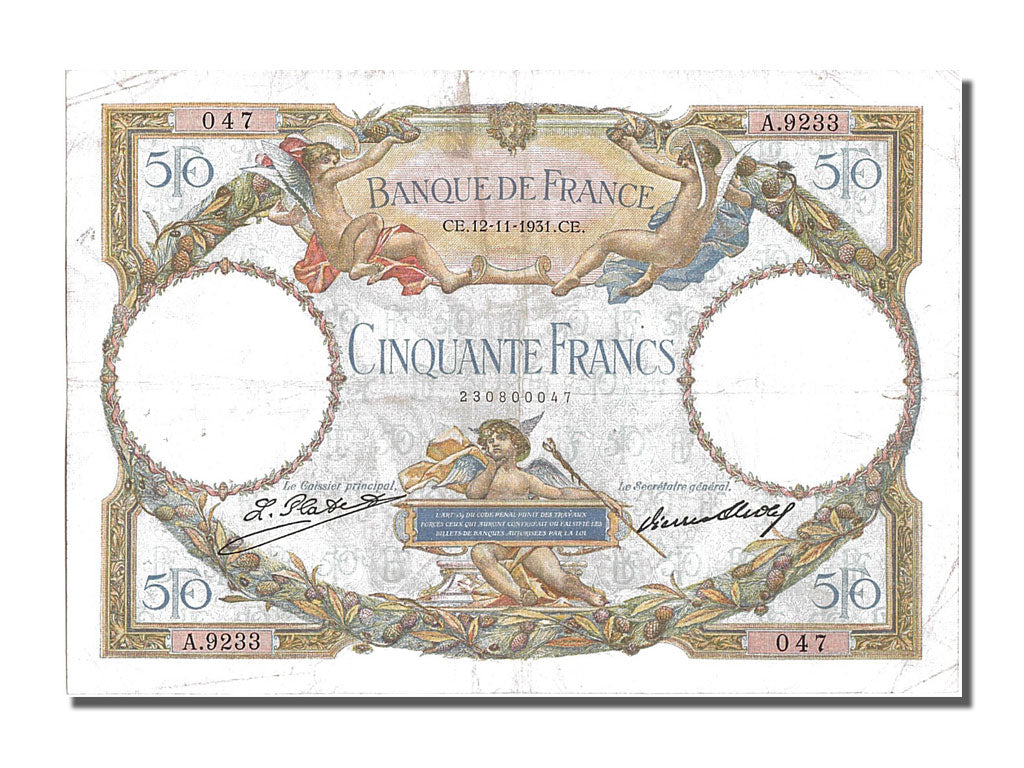 Biljet, Frankrijk, 50 Francs, 50 F 1927-1934 ''Luc Olivier Merson'', 1931