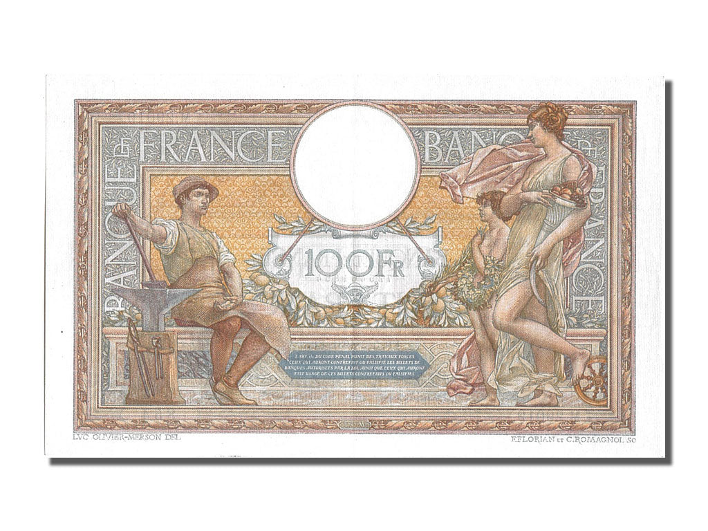 Banknote, France, 100 Francs, 100 F 1908-1939 ''Luc Olivier Merson'', 1931